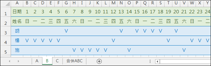 Excel-多個工作表資料集合在一個工作表(OFFSET,MATCH,INDIRECT) Excel-多個工作表資料集合在一個工作表(OFFSET,MATCH,INDIRECT)