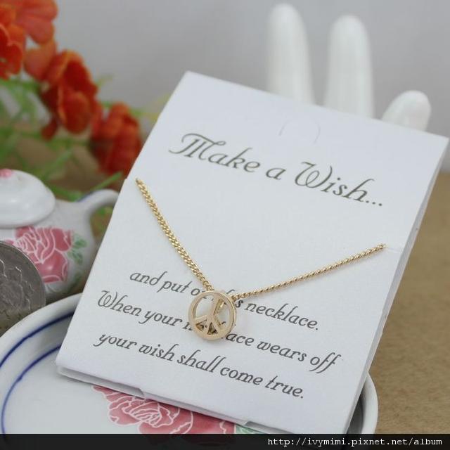 飾品make a wish許願項鏈 鎖骨鏈 歐美米莎巴頓 -反戰標誌.jpg