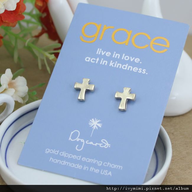 外貿飾品make a wish許願耳釘 歐美米莎巴頓耳環-十字架.jpg