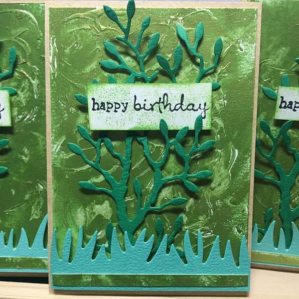 ATC 主題: 綠色,樹,生日快樂 