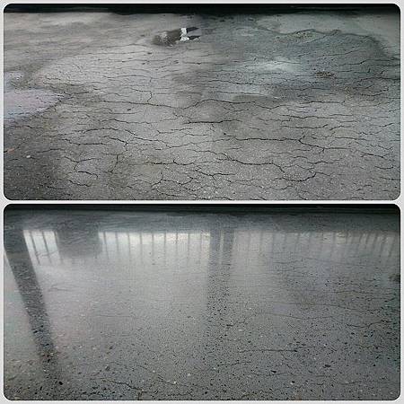 混凝土地板研磨拋光前後對照