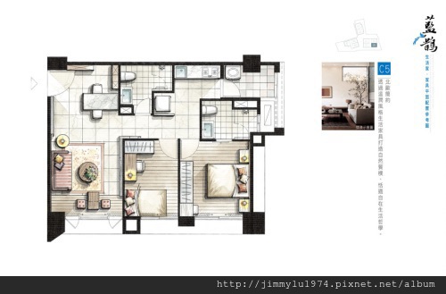 [大雅] 藍鵲建設「藍鵲」(生活家) 2013-04-16 016 C5戶平面參考圖