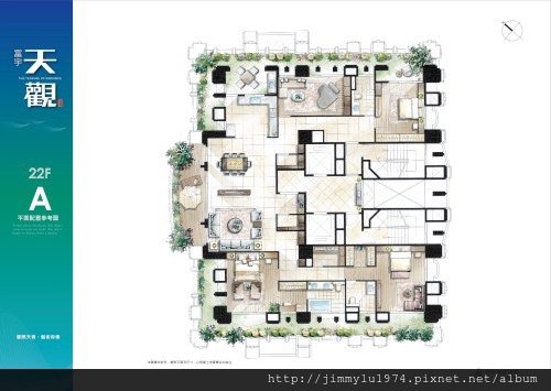 [竹北高鐵] 盛亞建設「富宇天觀」(大樓) 2014-02-06 006 A棟22F平面參考圖