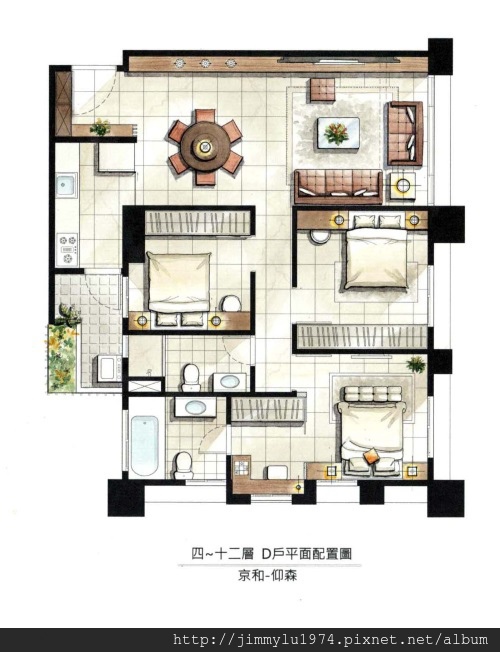 [竹東杞林] 京和建設「京和仰森」(大樓) 2014-07-24  010 家具配置參考圖D戶.jpg