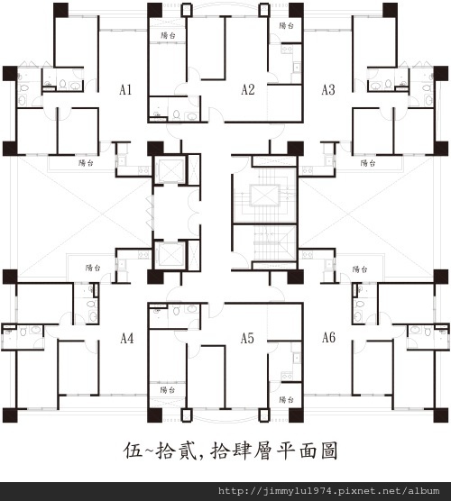 [頭份中央] 正群建設「中央都滙」(中央都匯,大樓) 2014-07-31 006 5-12F,14F平面參考圖
