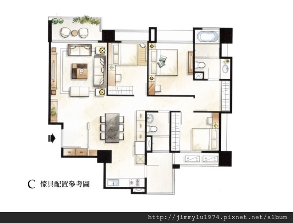 [竹東自強] 喬立建設「喬立富境」(大樓) 2014-08-31 013 C戶家具配置參考圖.jpg