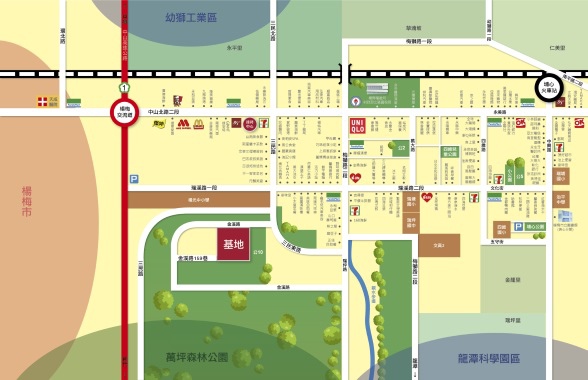 [楊梅埔心] 美居建設「美居森自在」(電梯透天)2014-12-22 001 生活機能參考圖
