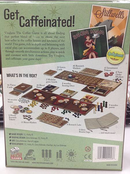 外盒背面，有註明這是可供3~8人同樂的遊戲，還有.....Made in China。