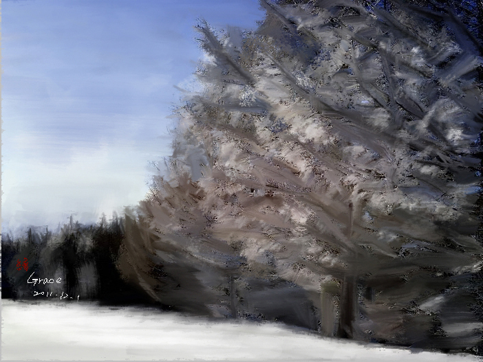 雪景。繪圖Grace.jpg