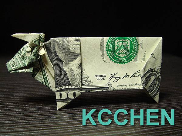 美金摺紙牛(鈔票摺紙)dollar bill origami 美金摺紙牛(鈔票摺紙)dollar bill origami