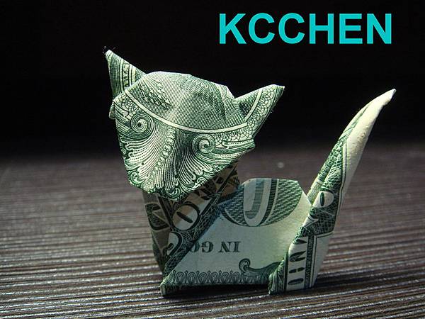 鈔票摺紙 貓咪 dollar bill origami1 鈔票摺紙 貓咪 dollar bill origami1