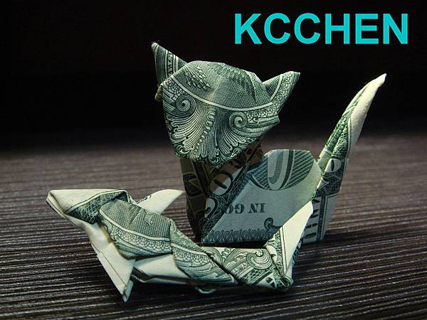 鈔票摺紙 貓咪 dollar bill origami4 鈔票摺紙 貓咪 dollar bill origami4