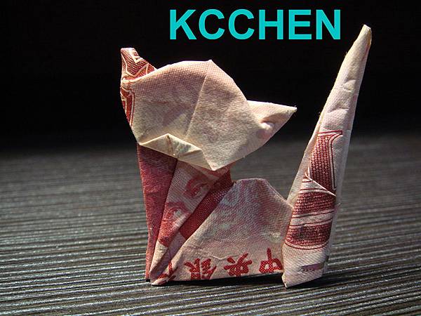 鈔票摺紙 貓咪 dollar bill origami5