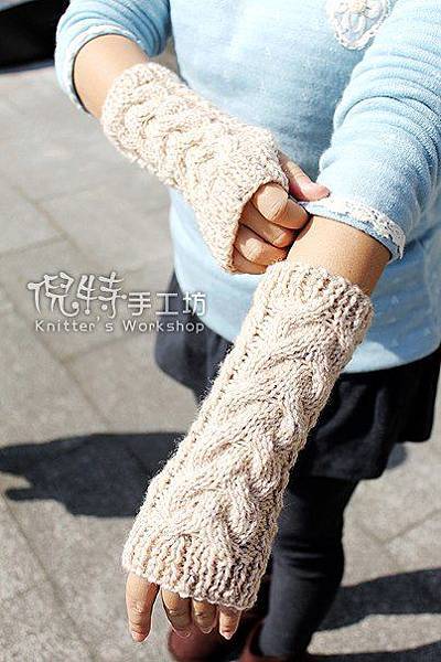 麻花露指手套 麻花露指手套