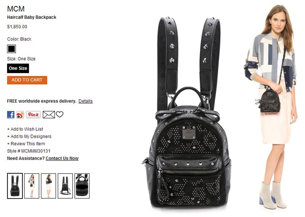 MCM Haircalf Baby Backpack MCM Haircalf Baby Backpack