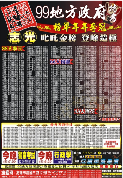 志光99地方政府特考