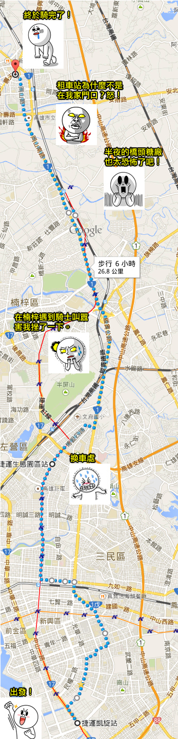 夜騎公共腳踏車，穿越南北高雄去