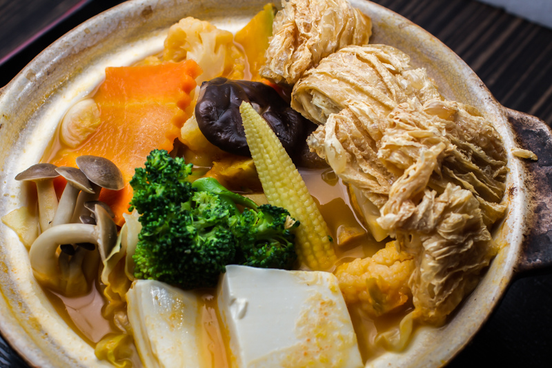 溫野菜蔬食鍋物定食(奶素)。