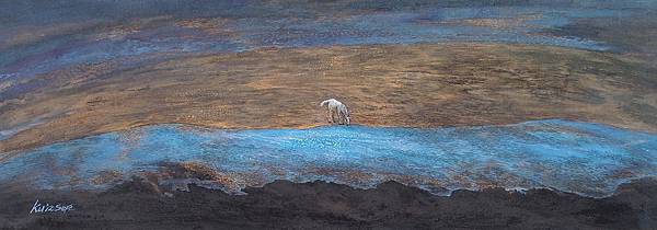 行路〈五〉，膠彩，麻布，119.2x42.9cm，2012A