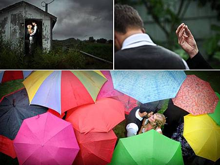 colorful-umbrellas-for-rainy-outdoor-backyard-wedding-bride-groom-kiss colorful-umbrellas-for-rainy-outdoor-backyard-wedding-bride-groom-kiss