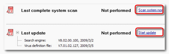 AV9-Status after setup AV9-Status after setup