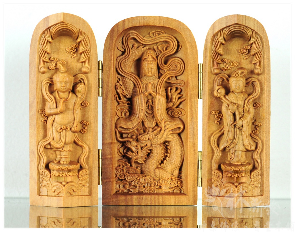 檀香小神作品-觀音、千手伽韋、龍觀音護法_016 檀香小神作品-觀音、千手伽韋、龍觀音護法_016