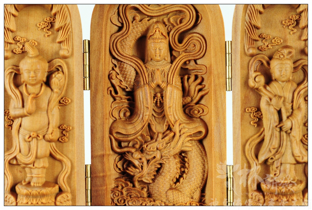 檀香小神作品-觀音、千手伽韋、龍觀音護法_017 檀香小神作品-觀音、千手伽韋、龍觀音護法_017