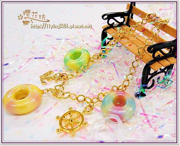珠寶黏土～游泳圈&船錨&船舵可愛墜飾造型手鍊