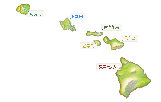 夏威夷旅遊-夏威夷地圖