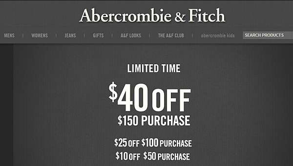 abercrombie 10 off 50