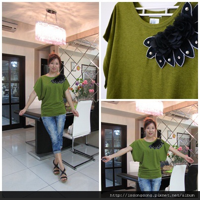 304       側雙皺花瓣T      NT：480      衣長： 60    胸寬：    55     厚度：中   