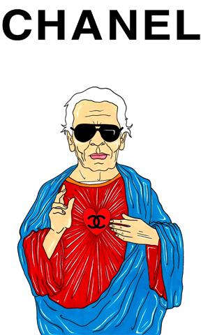 KarlLagerfeldJesusChristPopeFashionMissionaryLuxuryReligionLogoArtPortraitIllustrationSatireCartoonHumorChicbyaleXsandroPalomboSmall KarlLagerfeldJesusChristPopeFashionMissionaryLuxuryReligionLogoArtPortraitIllustrationSatireCartoonHumorChicbyaleXsandroPalomboSmall