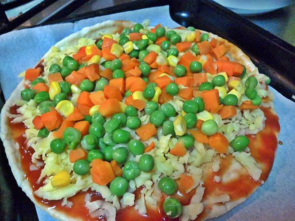 海鮮披薩-三色豆.JPG