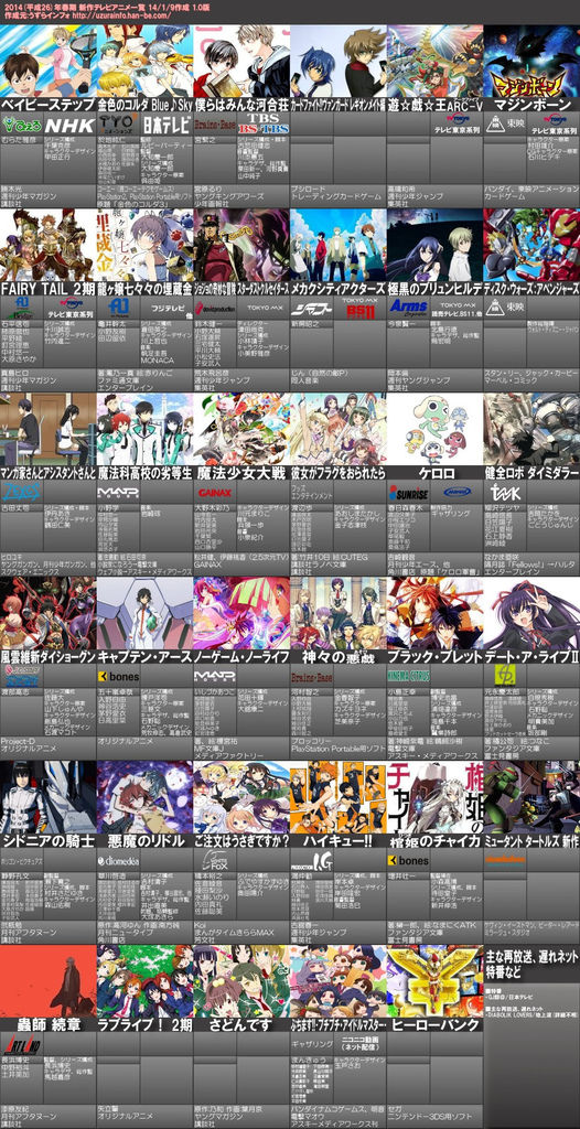 2014 4月新番表 2014 4月新番表