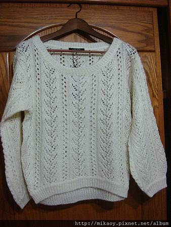 One Way(2)混銀蔥白色針織毛衣