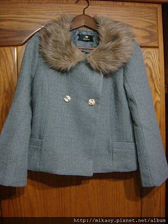 ROJITA(4)灰色毛領短大衣