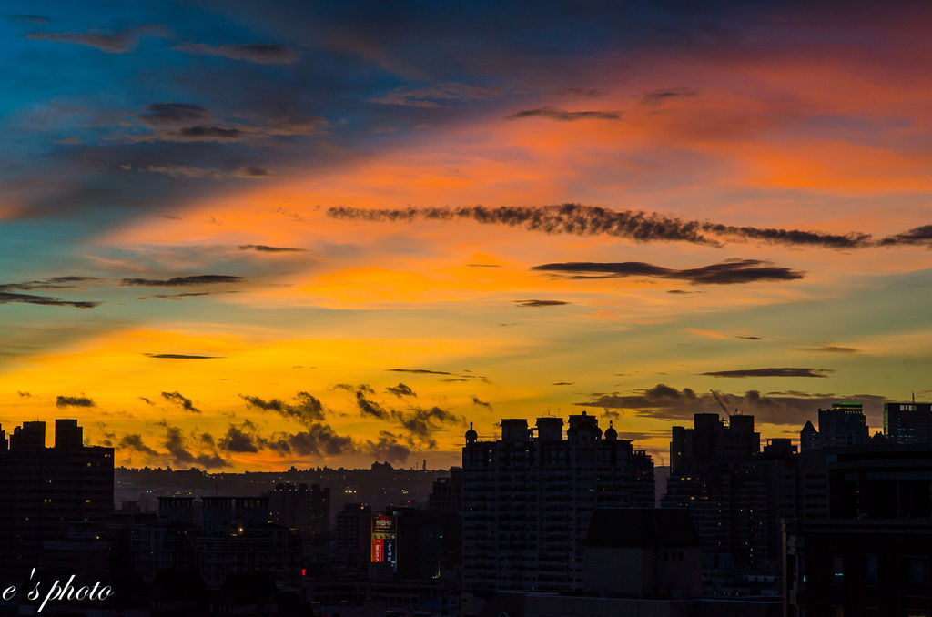 天秤颱風 夕陽 