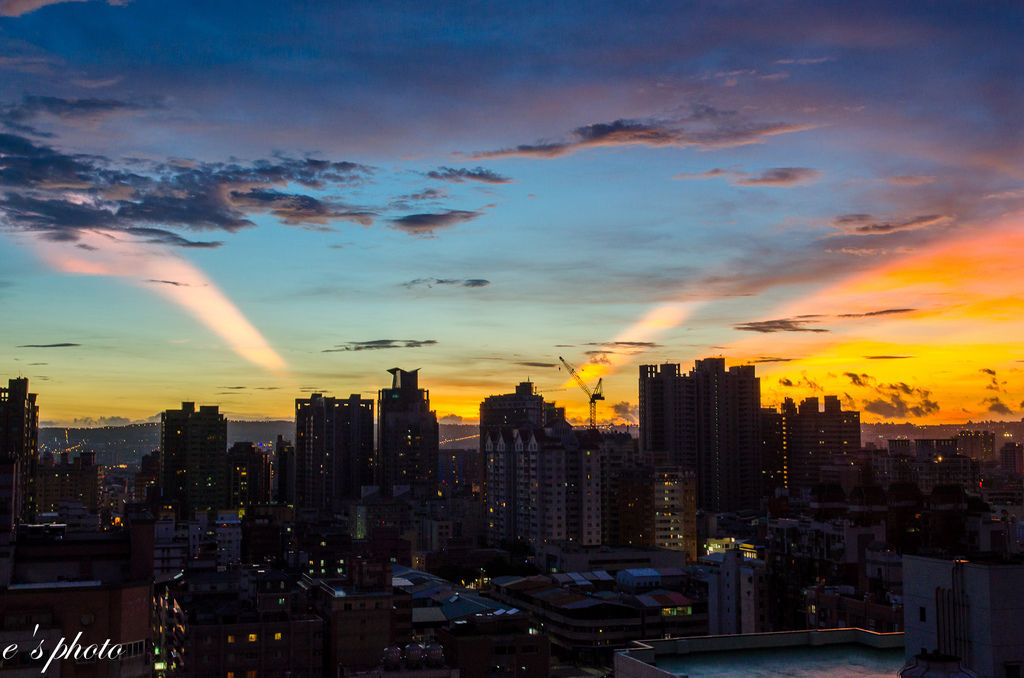 天秤颱風 夕陽 