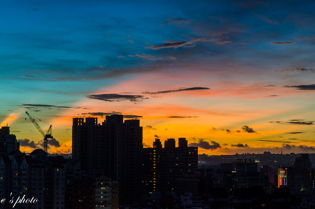 天秤颱風 夕陽 