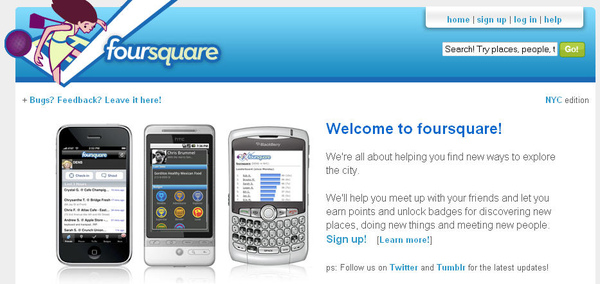 Foursquare Homepage