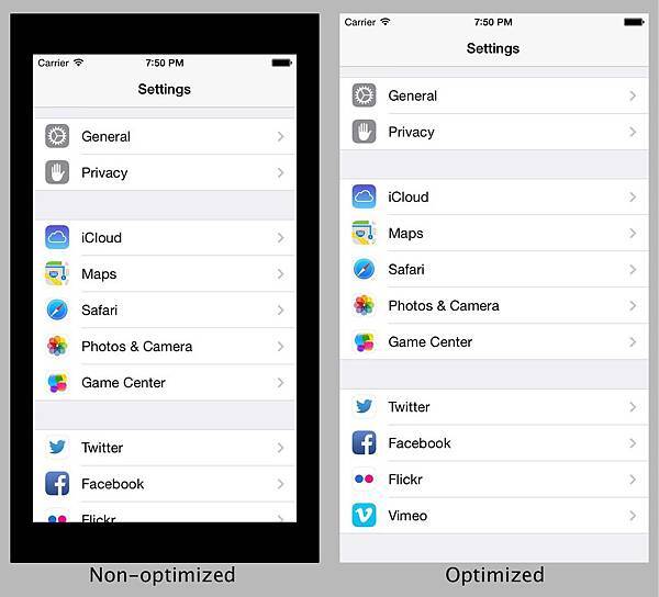 iPhone-6-mockup-Settings-optimized-vs-non-optimized