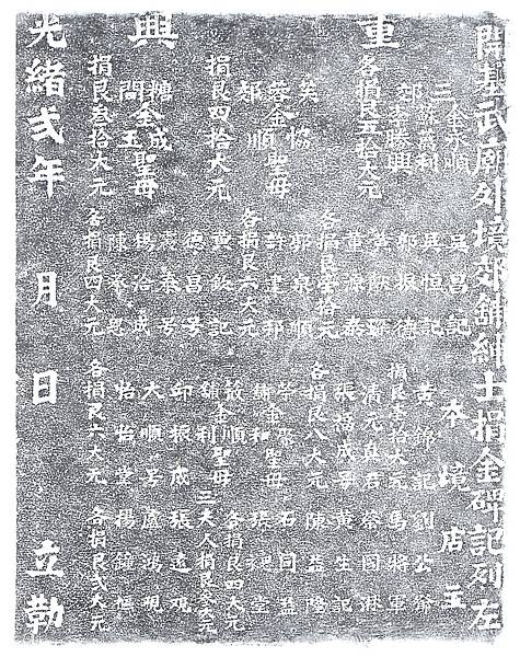 2-3-033:重興開基武廟外境郊舖紳士捐金碑記 2-3-033:重興開基武廟外境郊舖紳士捐金碑記