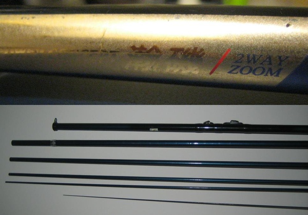 原本的 2 號磯釣竿 15 zoom 18，日本 Richards 品牌，韓國製。