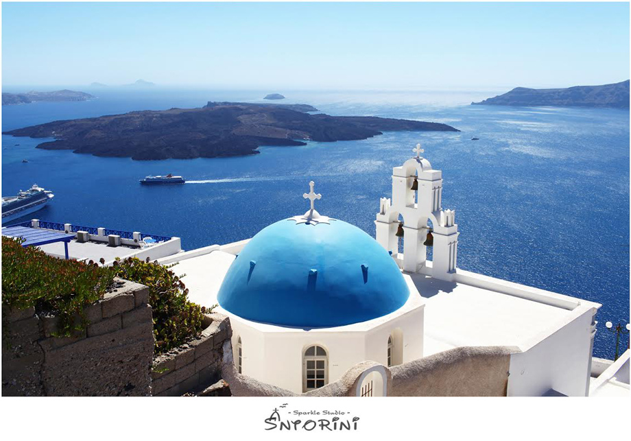 Santorini Fira 藍頂教堂 Santorini Fira 藍頂教堂