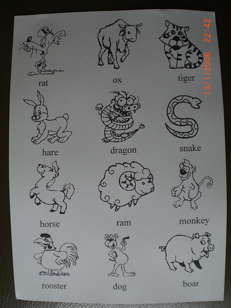 Chinese Zodiac12生肖學習單&amp;Chinese New Year song @ Teacher Peggy 美語夢想家 :: 痞客邦