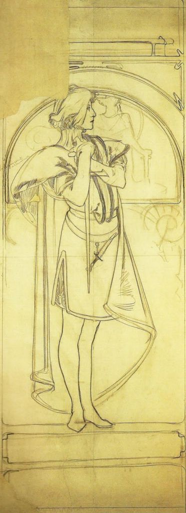 阿爾馮斯.慕夏(Alphonse Mucha) - 哈姆雷特海報草稿(Cartoon for Hamlet) 阿爾馮斯.慕夏(Alphonse Mucha) - 哈姆雷特海報草稿(Cartoon for Hamlet)