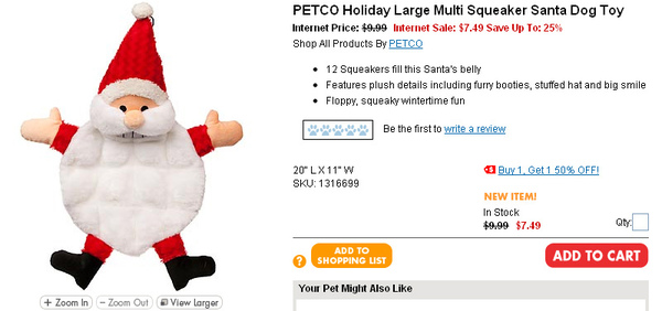 PETCO Holiday Large Multi Squeaker Santa Dog Toy  page.jpg