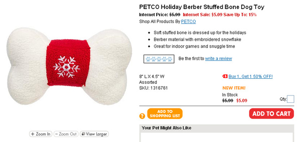 PETCO Holiday Berber Stuffed Bone Dog Toy page.jpg