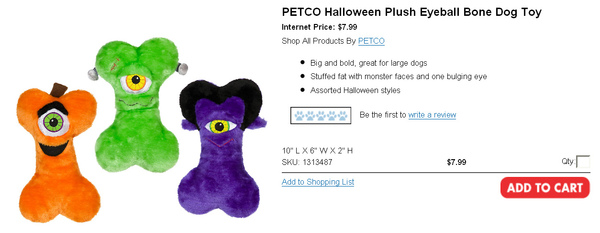 PETCO Halloween Plush Eyeball Bone Dog Toy.jpg