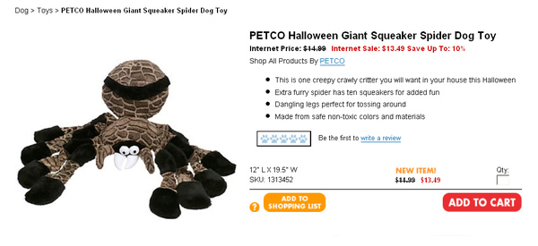 PETCO Halloween Giant Squeaker Spider Dog Toy.jpg